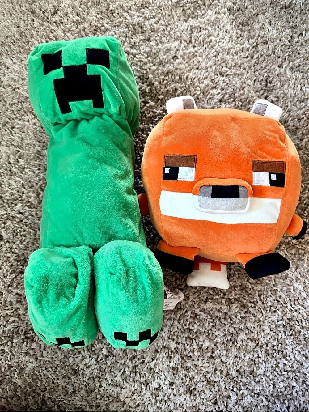Minecraft Creeper and Fox Plush Toy Set